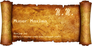 Muser Maxima névjegykártya